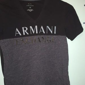Armani Exchange V-neck stripe shirt